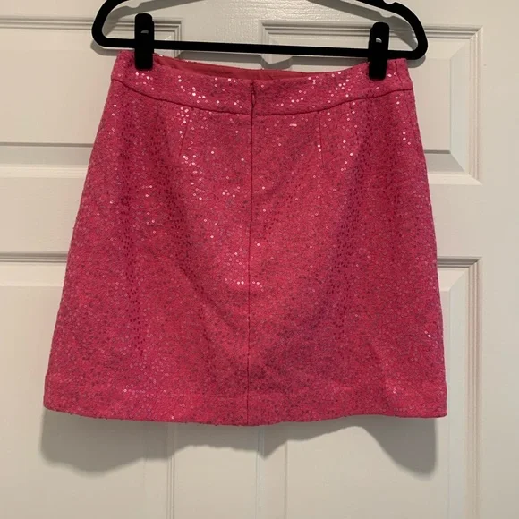 LOFT Size 6 Hot Pink Sequin A-line Miniskirt - Picture 2 of 6